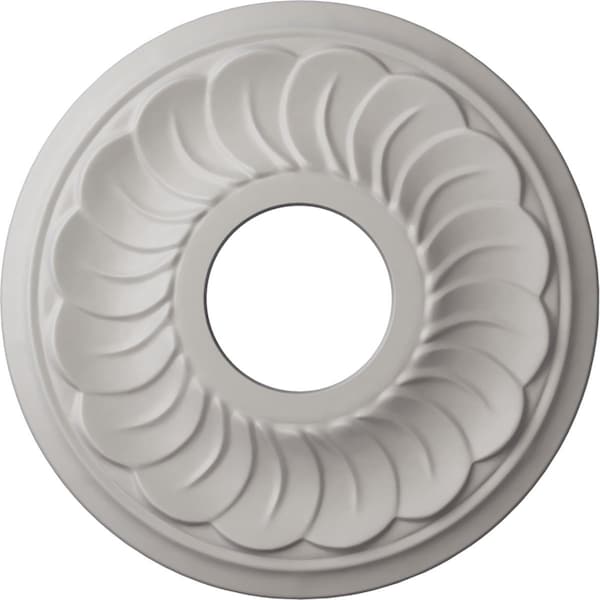 Ekena Millwork Blackthorn Ceiling Medallion (Canopies up to 4 7/8"), 11 3/4"OD x 3 5/8"ID x 1"P, Ultra Pure White CM11BLUWF - main